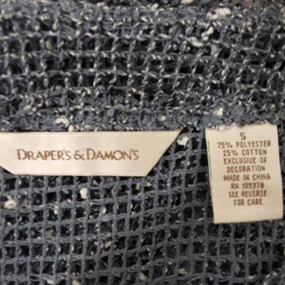 Draper's & Damon's Womens Size S Blue Beachy Fishnet Fairy Cardigan 2 Piece Set - Picture 5 of 12